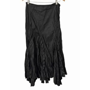 Vtg. Y2K Black Fairy Grunge Asymmetrical Skirt Size 10 Pleated Whimsigoth 90s